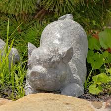 L Magnesium Pig Garden Statue Zr139510