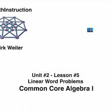 Common Core Algebra I Unit 2 Lesson 5