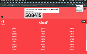 This messes with the lobby of a kahoot game. Kahoot Flooder