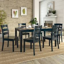 lexington large wood dining set with 6