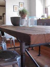 Salvaged Wood And Steel Pipe Table The