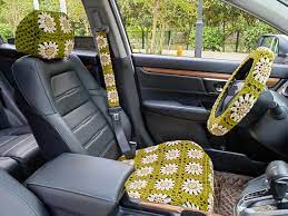 Sunflower Crochet Car Decoration