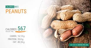 peanuts calories and nutrition 100g