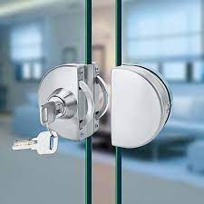 stainless steel glass door double lock