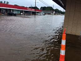 rapid rainfall floods buildings and