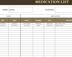 Medication Log Template Barrest Info