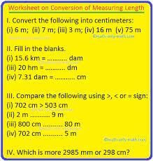 There are 0.01 meters in a centimeter. Worksheet On Conversion Of Measuring Length Kilometres Into Meters