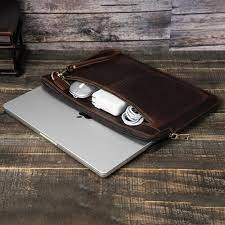 Genuine Leather Sleeve Case Retro Laptop Bag For Apple Macbook Pro 14 Air  Pro 13 | eBay