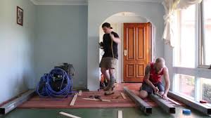 timber flooring installation over