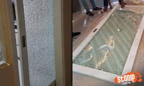 Glass Panel On Sliding Door At Bishan