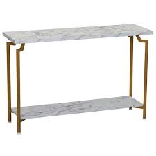 Crown Sofa Table With Gold Metal Frame