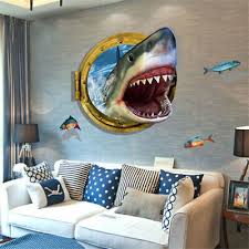 Shark Ocean Mural Art Vinyl Decal Kids