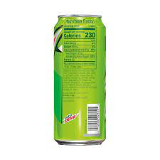 mountain dew soda 16 oz can
