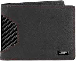 Amazon.com: Alcantara & Real Carbon Fiber Bi-Fold Wallet (Red Stitching) :  Clothing, Shoes & Jewelry