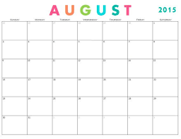 Monthly Calendar Template Includes August 2015 December 2016 What