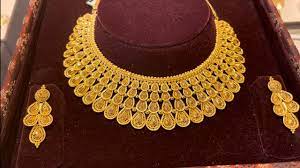 bridal gold necklace design with weight