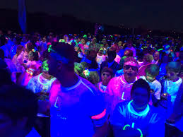 blacklight color run a glowing mess of