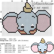 Dumbo Disney Cuties Free Cross Stitch Pattern 50x34 5 Colors
