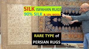 isfahan persian carpets rare silk rug