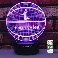3d Lamp 3d Night Light For Kids Remote Control Basketball You Are The Best