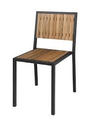 steel and acacia wood chairs