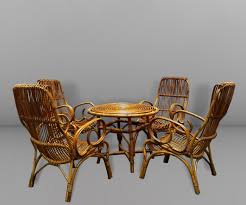 bamboo living room set with four chairs