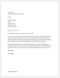 Apology Letter For Absence From School Due To Illness Word