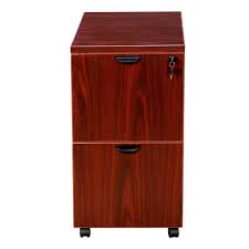 Dependable solid wood cabinet with two lockable filing drawers. Boss Office Products 2 Drawer Mobile Wood File Cabinet In Mahogany N149 M