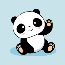 panda cartoon cute say o panda