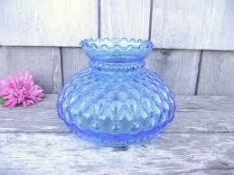 Antique Blue Glass Fenton Quilted