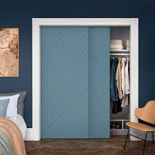 Calhome 72 In X 80 In Hollow Core Dignity Blue Stained Composite Mdf Interior Double Closet Sliding Doors