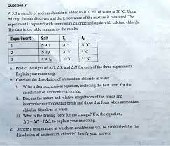 A 5 0 G Sample Of Sodium Chloride Is