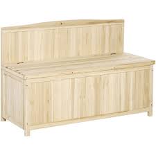 Outsunny Wood Storage Bench For Patio