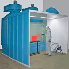 painting booth with exhaust ventilation