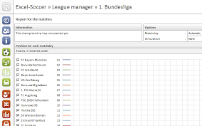 League Manager Excel Soccer