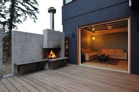 Concrete Fireplace Residential Garage