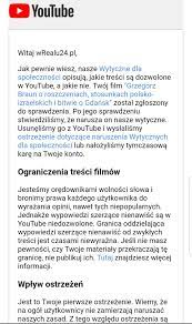 Krzysztof Lech Łuksza on Twitter: "Podczas mojej rozmowy z Grzegorzem  Braunem serwis Youtube zastosował bezpardonową, skandaliczną cenzurę,  usuwając nagranie i blokując kanałowi wRealu24 możliwość nadawania na żywo.  Proszę o rozpowszechnienie tej ...