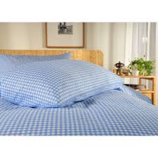 Cotton Bed Linen Blue Gingham Check