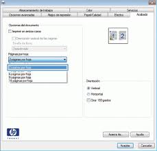 Impresión de varias páginas por hoja con Windows HP LaserJet 600 M601 M602 M603