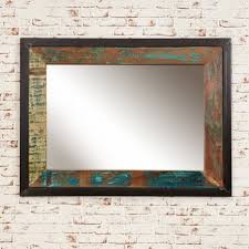 Thick Framed Reclaimed Wood Mirror Akola