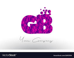 Gb G B Dots Letter Logo With Purple