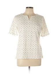 Details About Talbots Women White Short Sleeve T Shirt Lg Petite