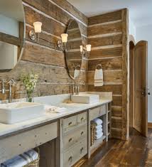 75 um tone wood floor bathroom with