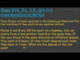 Linear Equations Word Problem Class 10