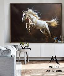 White Horse Painting Large Oil Painting