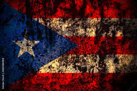 puerto rico flag on grunge metal
