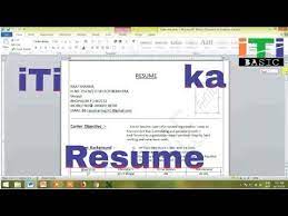 Check spelling or type a new query. Iti Ka Resume Kese Bnaye Youtube