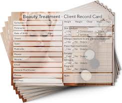 beauty client cards a6 size salon and