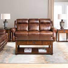 austin living room set brown leather