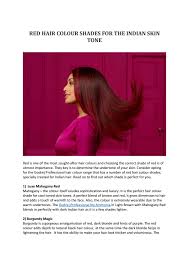 Red Hair Colour Shades For The Indian Skin Tone By Anuradha